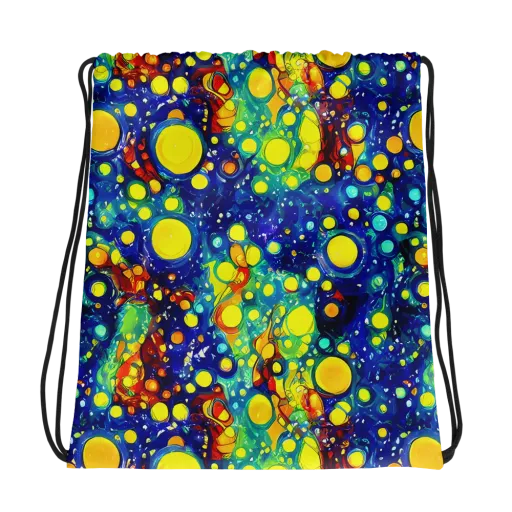 Midnight Bubbles on a Drawstring Bag