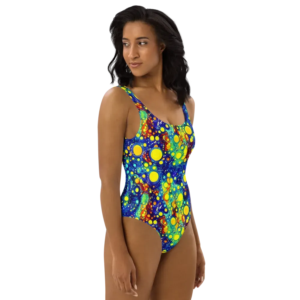 Midnight Bubbles on One-Piece Swimsuit — Right