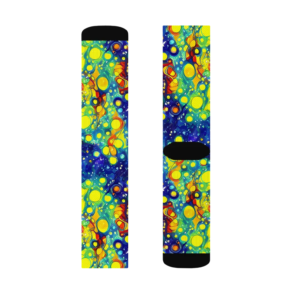 Midnight Bubbles on Socks — Left Sock