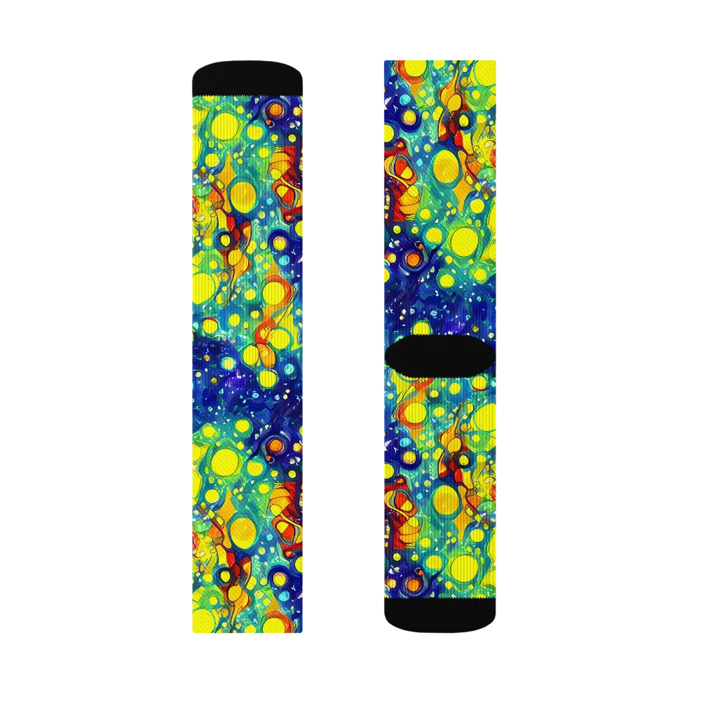 Midnight Bubbles on Socks — Right Sock