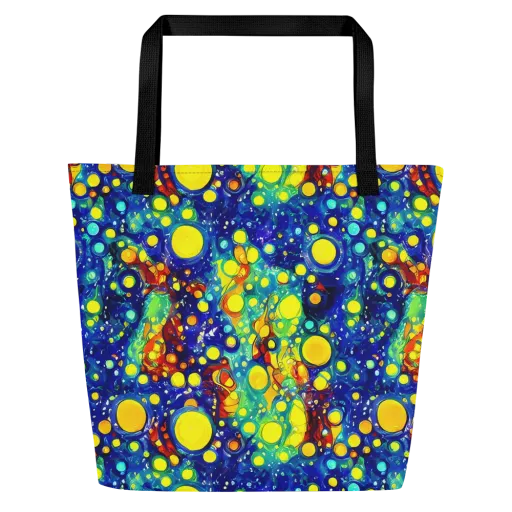 Midnight Bubbles on a Large Tote Bag W/ Pocket