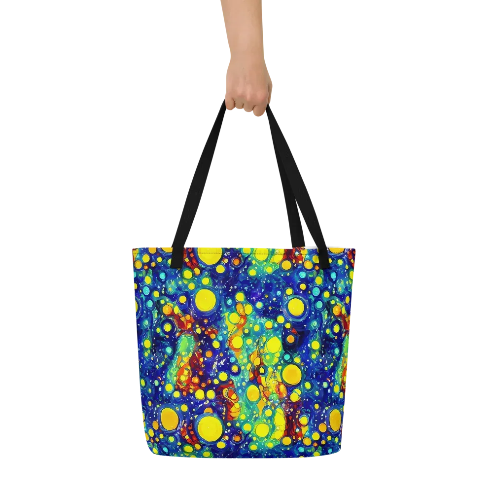 Midnight Bubbles on Large Tote Bag W/ Pocket — Front
