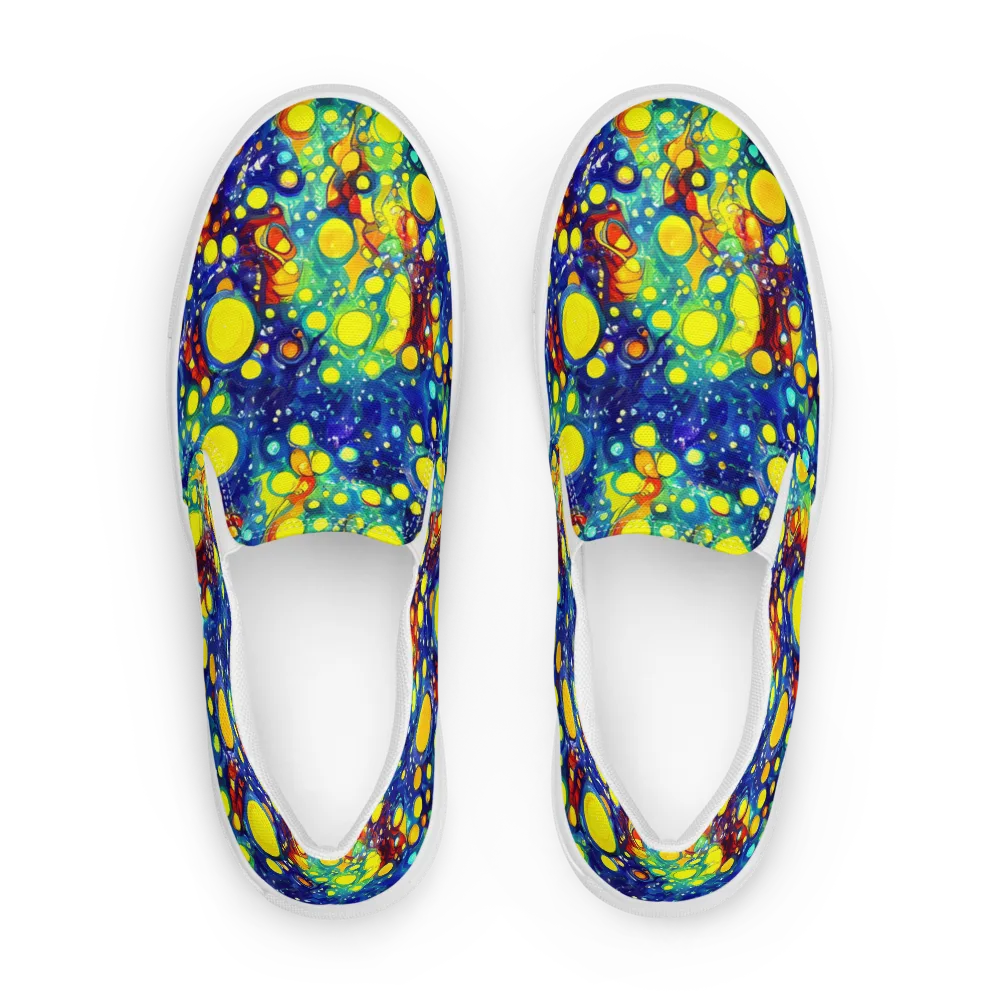Midnight Bubbles on Women's Slip-On Canvas Shoes — Front