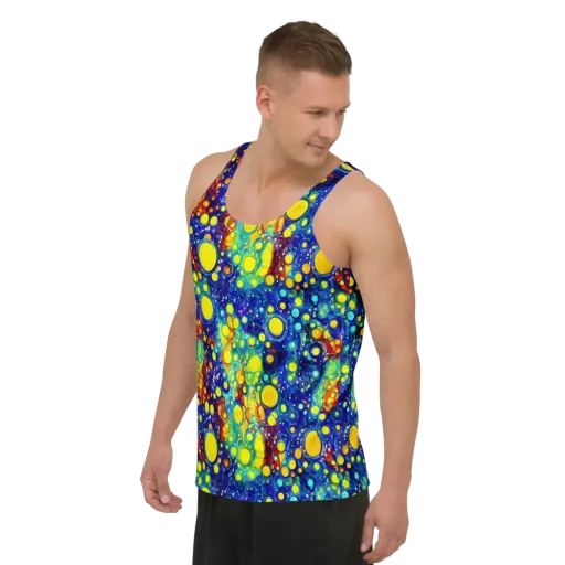 Midnight Bubbles on a Men's Tank Top