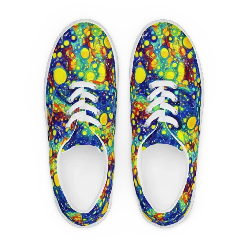Midnight Bubbles on a Men's Lace-Up Canvas Shoes