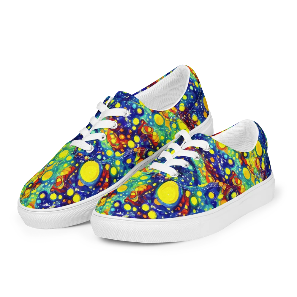 Midnight Bubbles on Men's Lace-Up Canvas Shoes — Left Front
