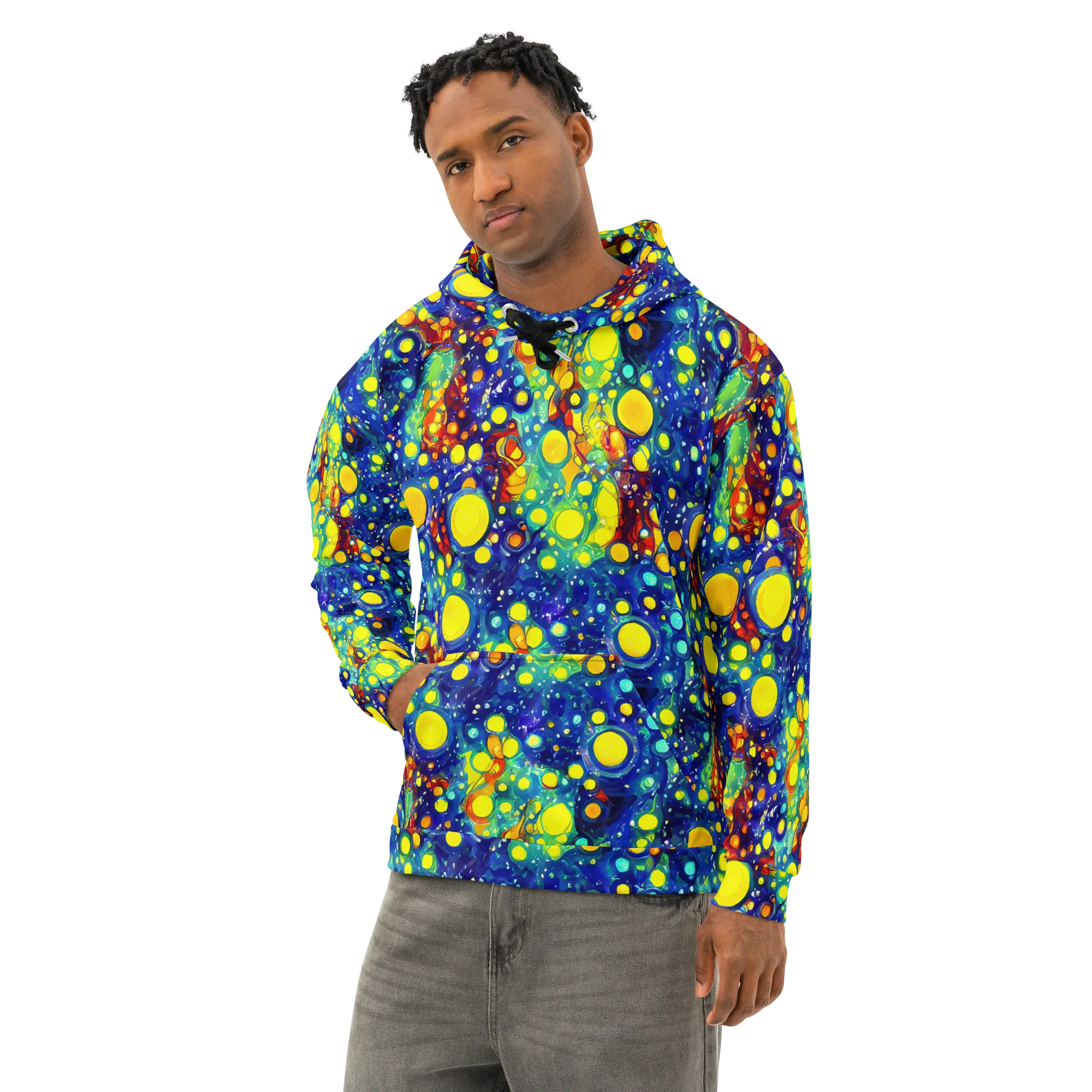 Midnight Bubbles on Cotton Hoodie — Left Front