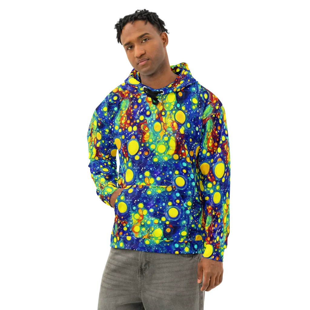 Midnight Bubbles on Cotton Hoodie — Left Front
