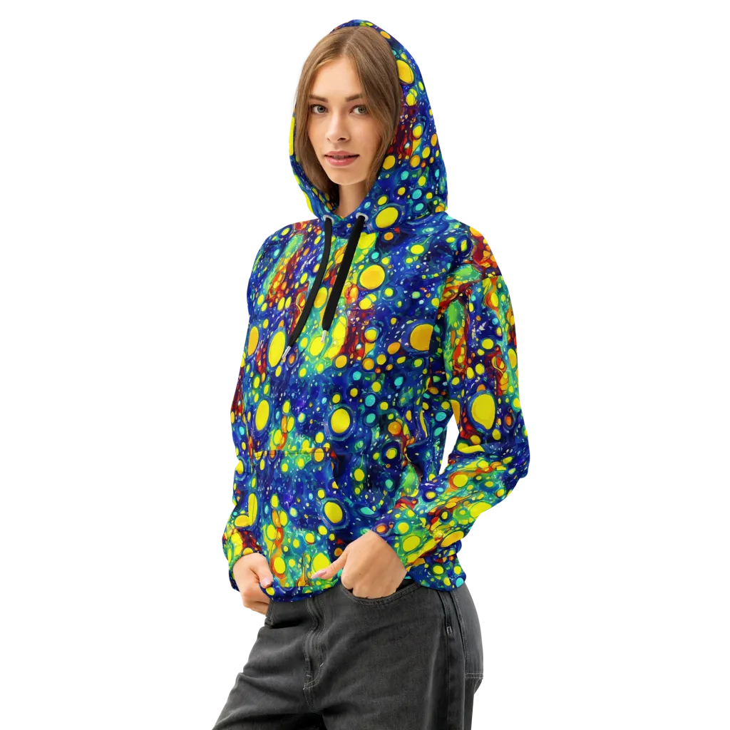 Midnight Bubbles on Cotton Hoodie — Left Front