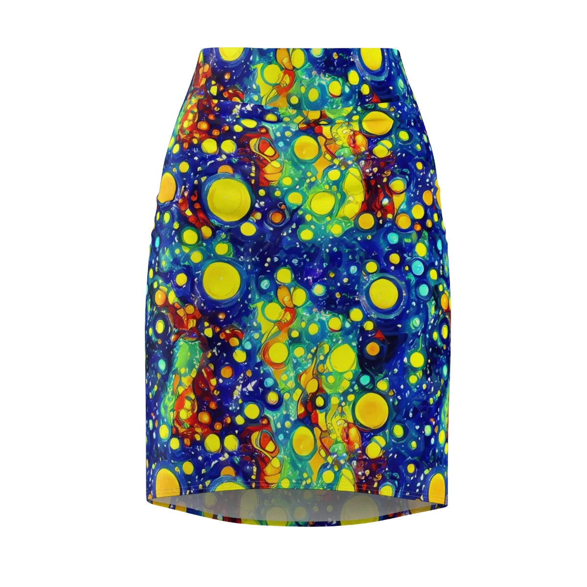 Midnight Bubbles on Pencil Skirt — Front