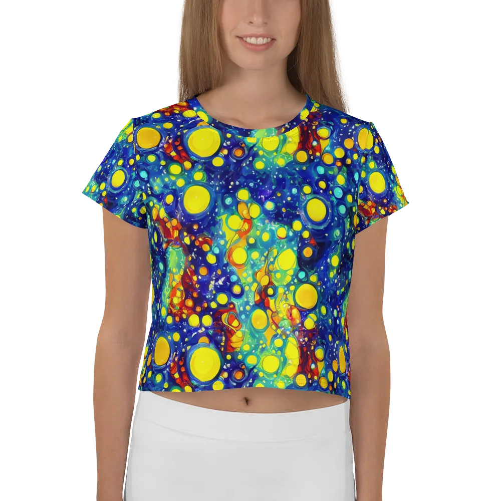 Midnight Bubbles on Crop Tee — Front