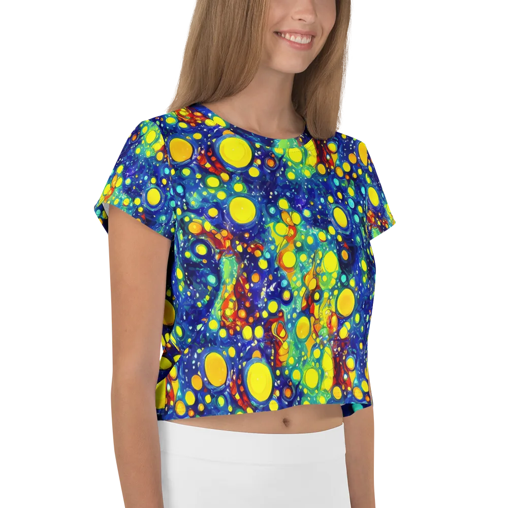 Midnight Bubbles on Crop Tee — Right
