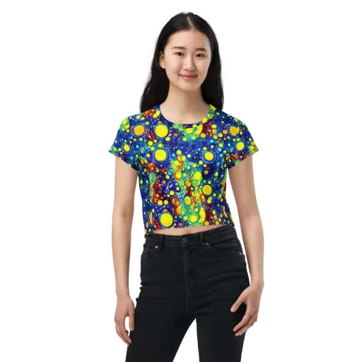 Midnight Bubbles on a Crop Tee