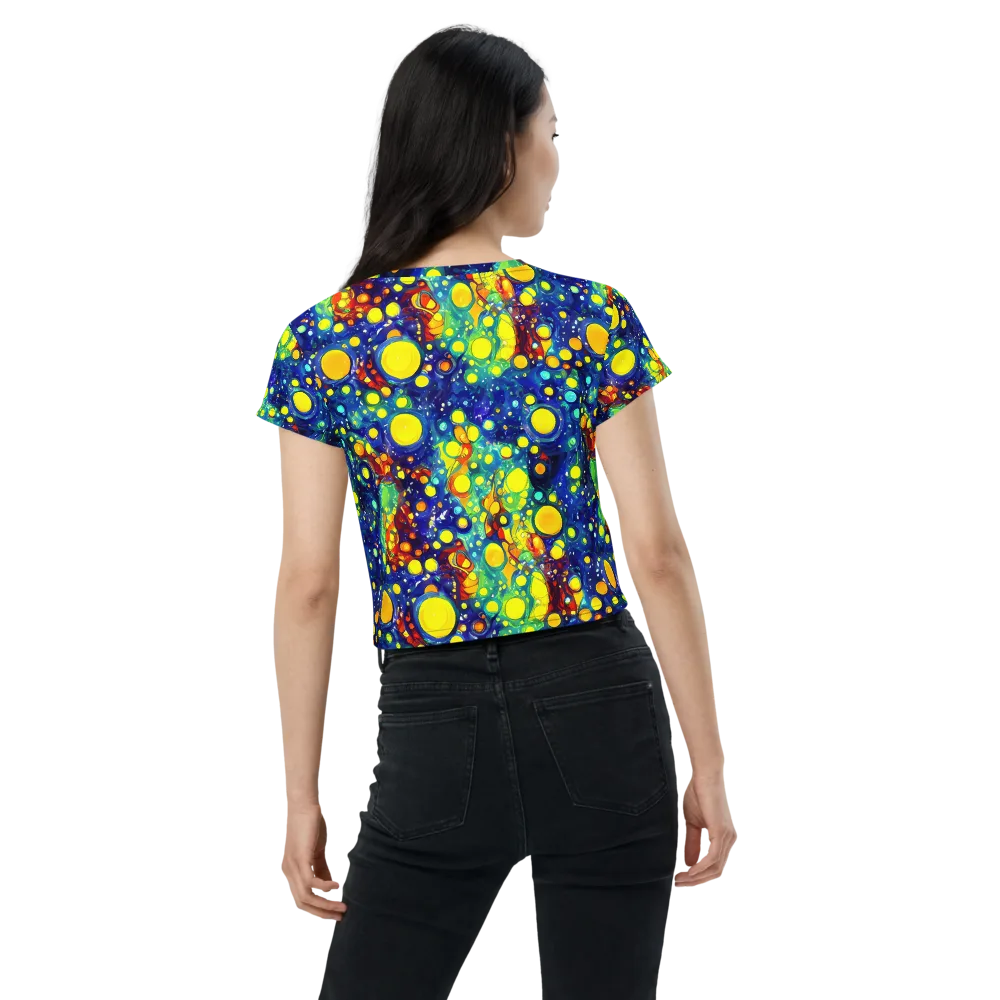 Midnight Bubbles on Crop Tee — Back