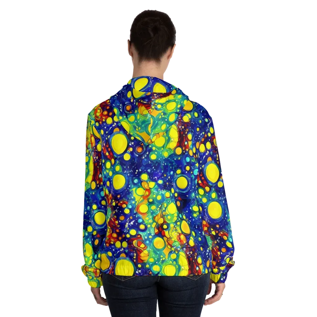Midnight Bubbles on Women's Full-Zip Hoodie — Back On Person