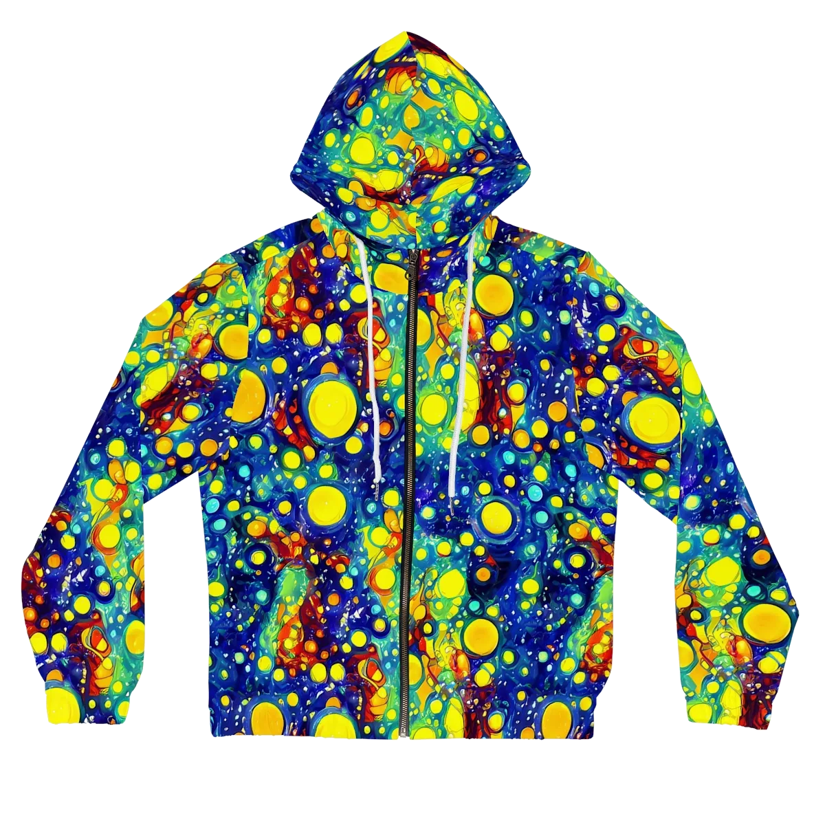 Midnight Bubbles on Women's Full-Zip Hoodie — Front