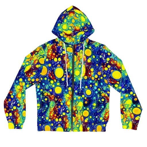 Midnight Bubbles on a Women's Full-Zip Hoodie
