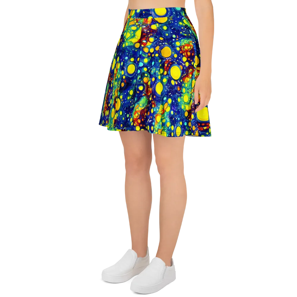 Midnight Bubbles on Skater Skirt — Left