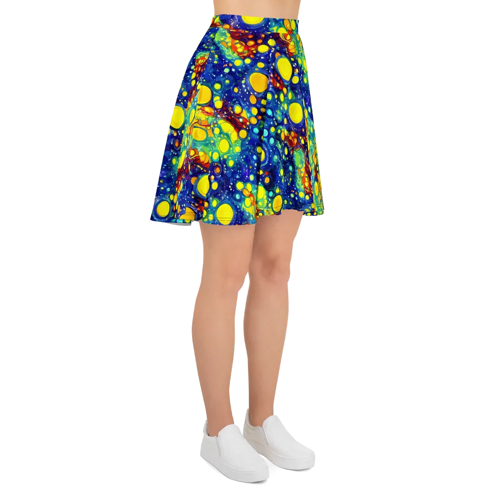 Midnight Bubbles on Skater Skirt — Right