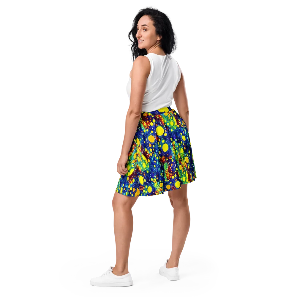 Midnight Bubbles on Skater Skirt — Back