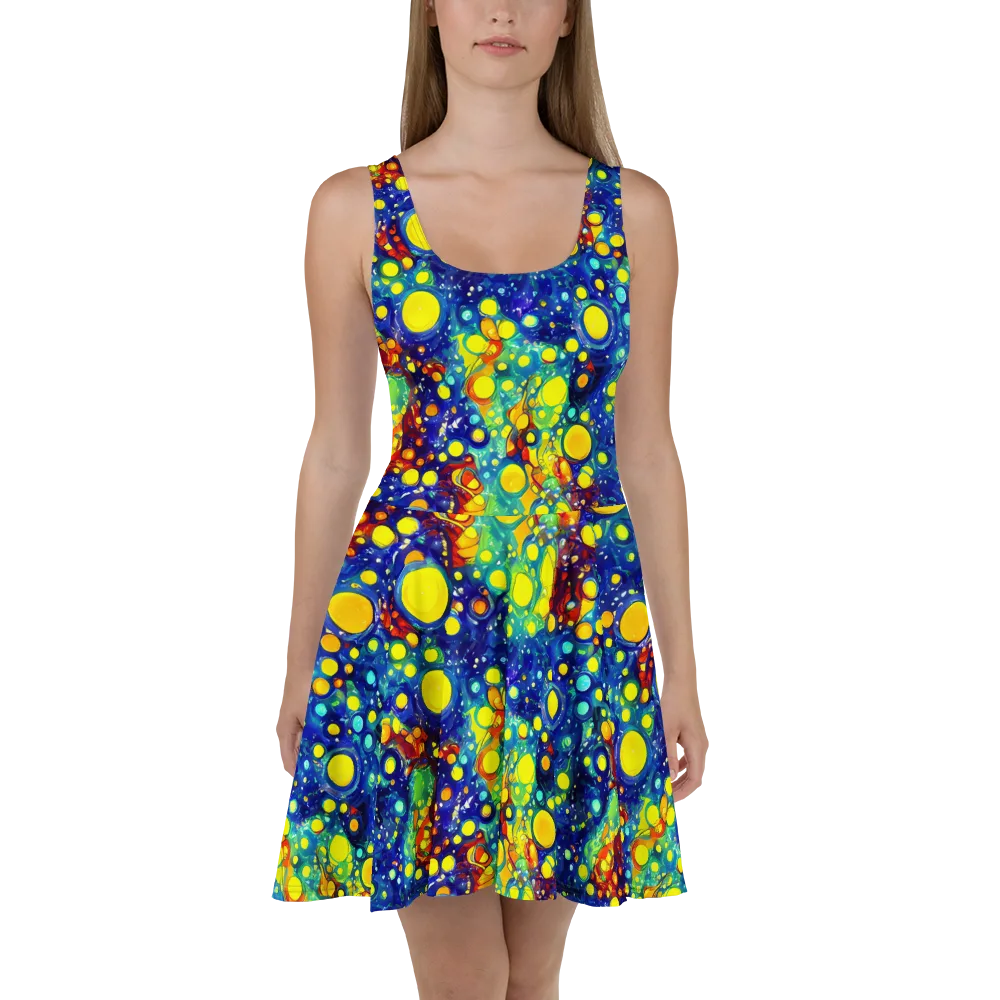 Midnight Bubbles on Skater Dress — Front
