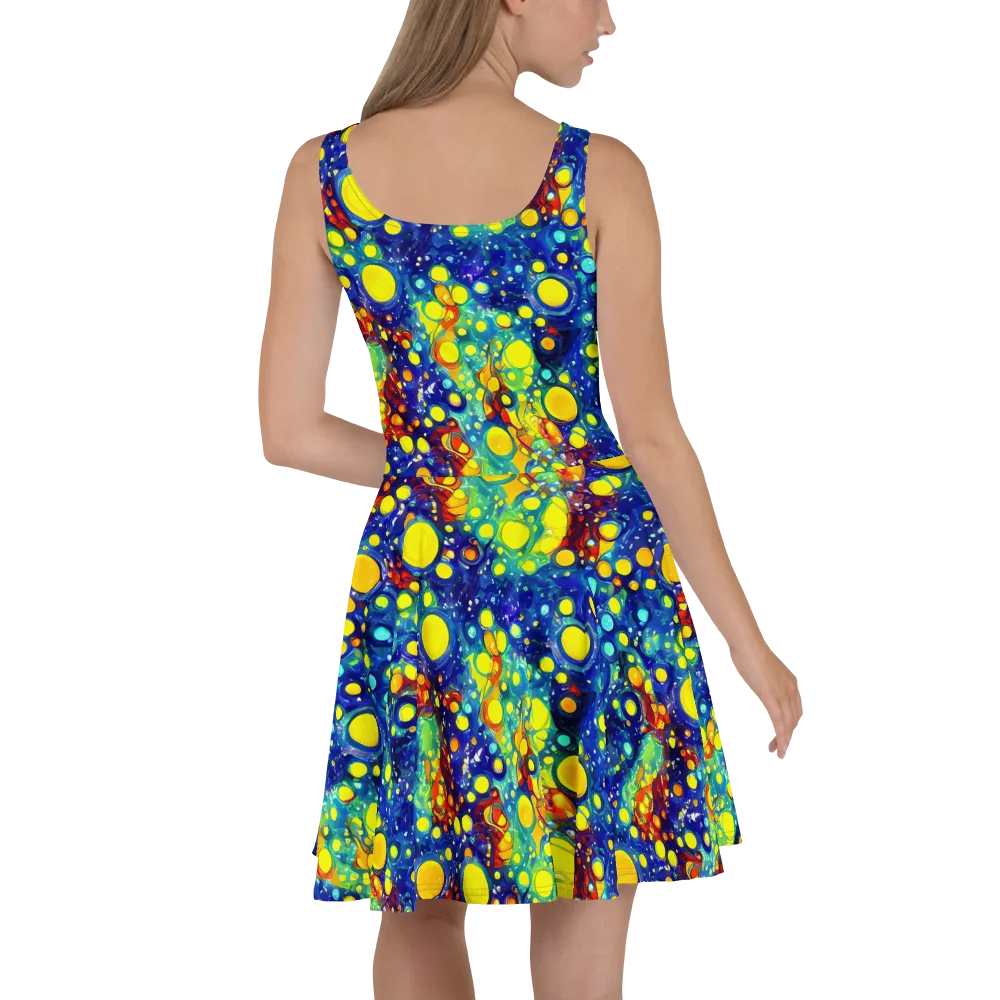 Midnight Bubbles on Skater Dress — Back