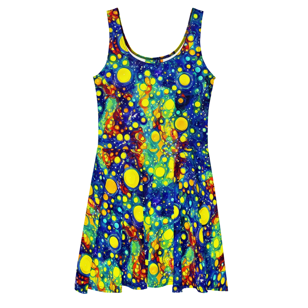 Midnight Bubbles on Skater Dress — Front