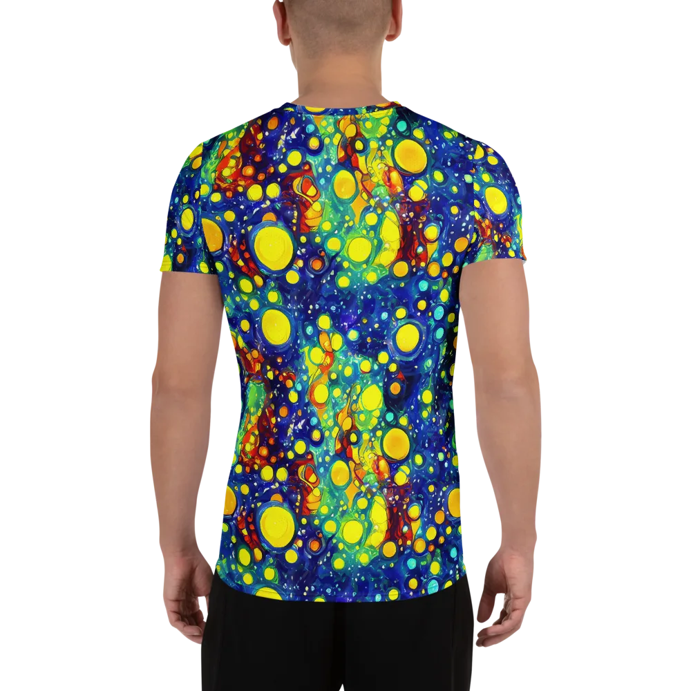 Midnight Bubbles on Men's Athletic T-Shirt — Back