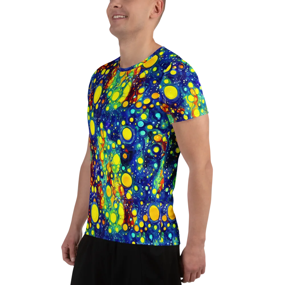 Midnight Bubbles on Men's Athletic T-Shirt — Left