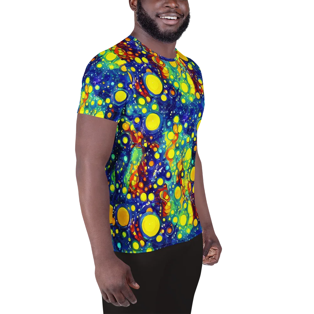 Midnight Bubbles on Men's Athletic T-Shirt — Right