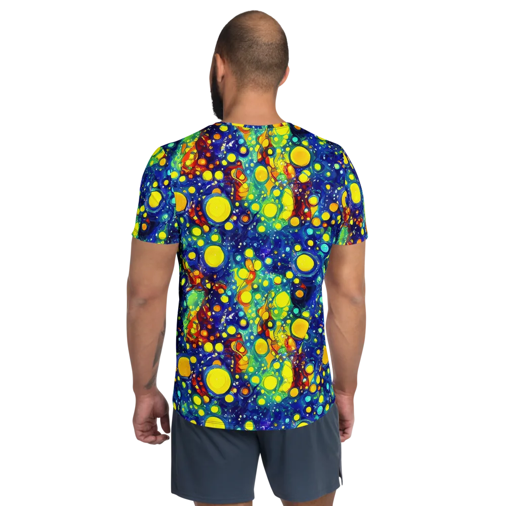 Midnight Bubbles on Men's Athletic T-Shirt — Back