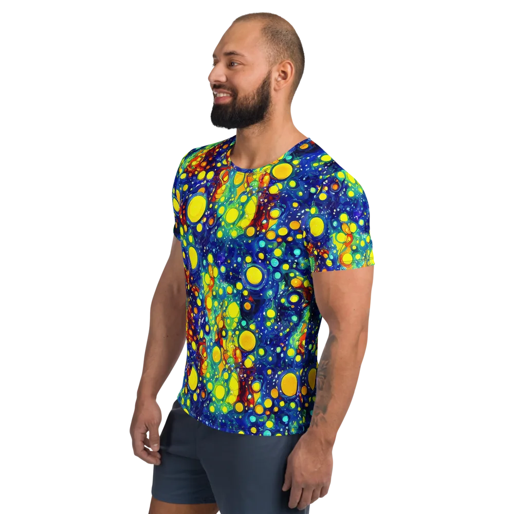 Midnight Bubbles on Men's Athletic T-Shirt — Left