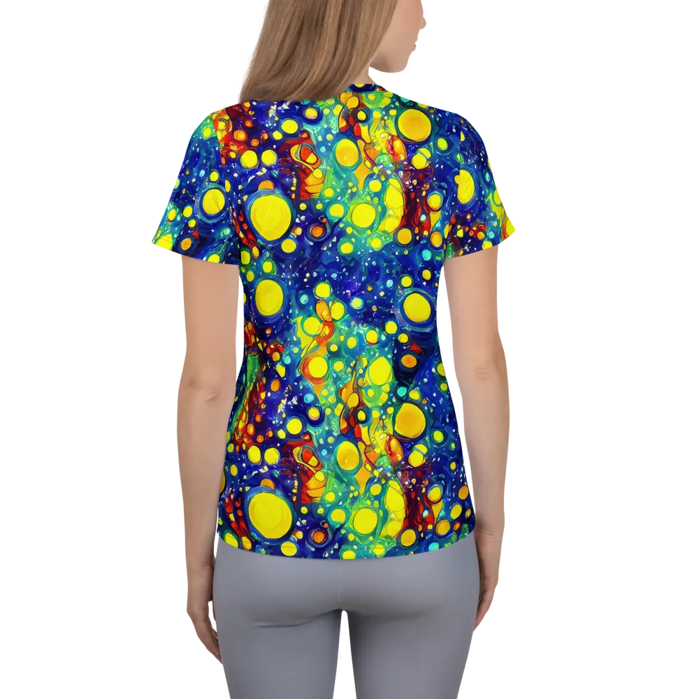 Midnight Bubbles on Women's Athletic T-Shirt — Back