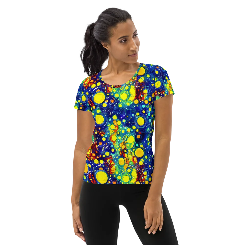 Midnight Bubbles on Women's Athletic T-Shirt — Front