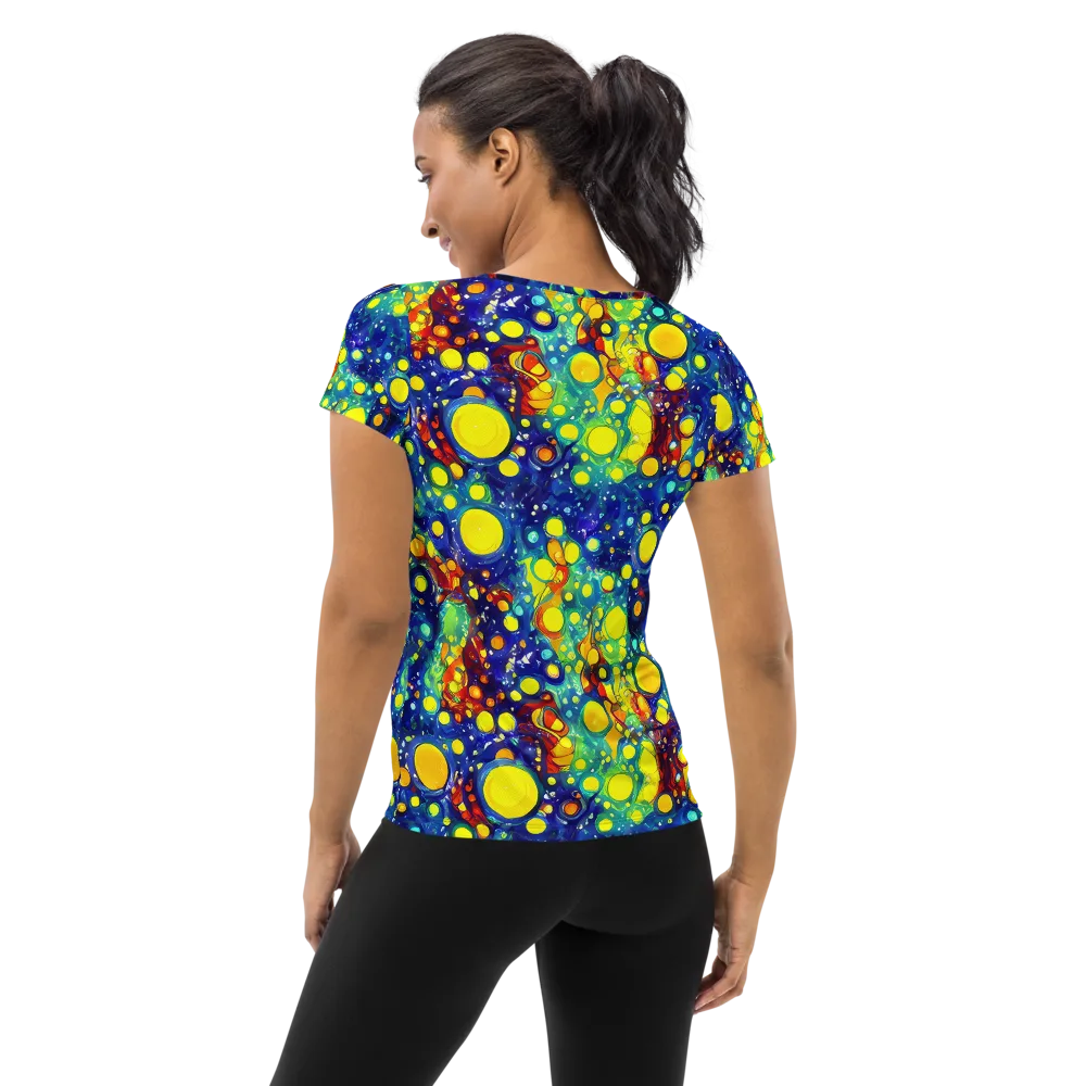 Midnight Bubbles on Women's Athletic T-Shirt — Back