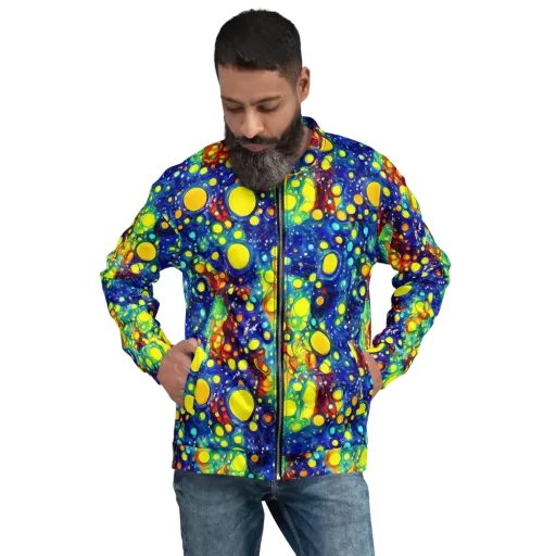 Midnight Bubbles on a Bomber Jacket