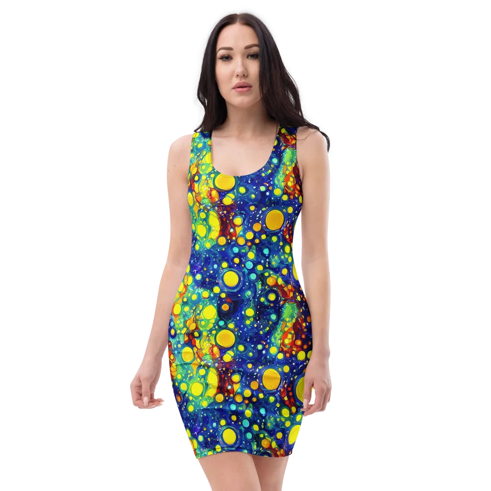 Midnight Bubbles on Bodycon Dress — Front