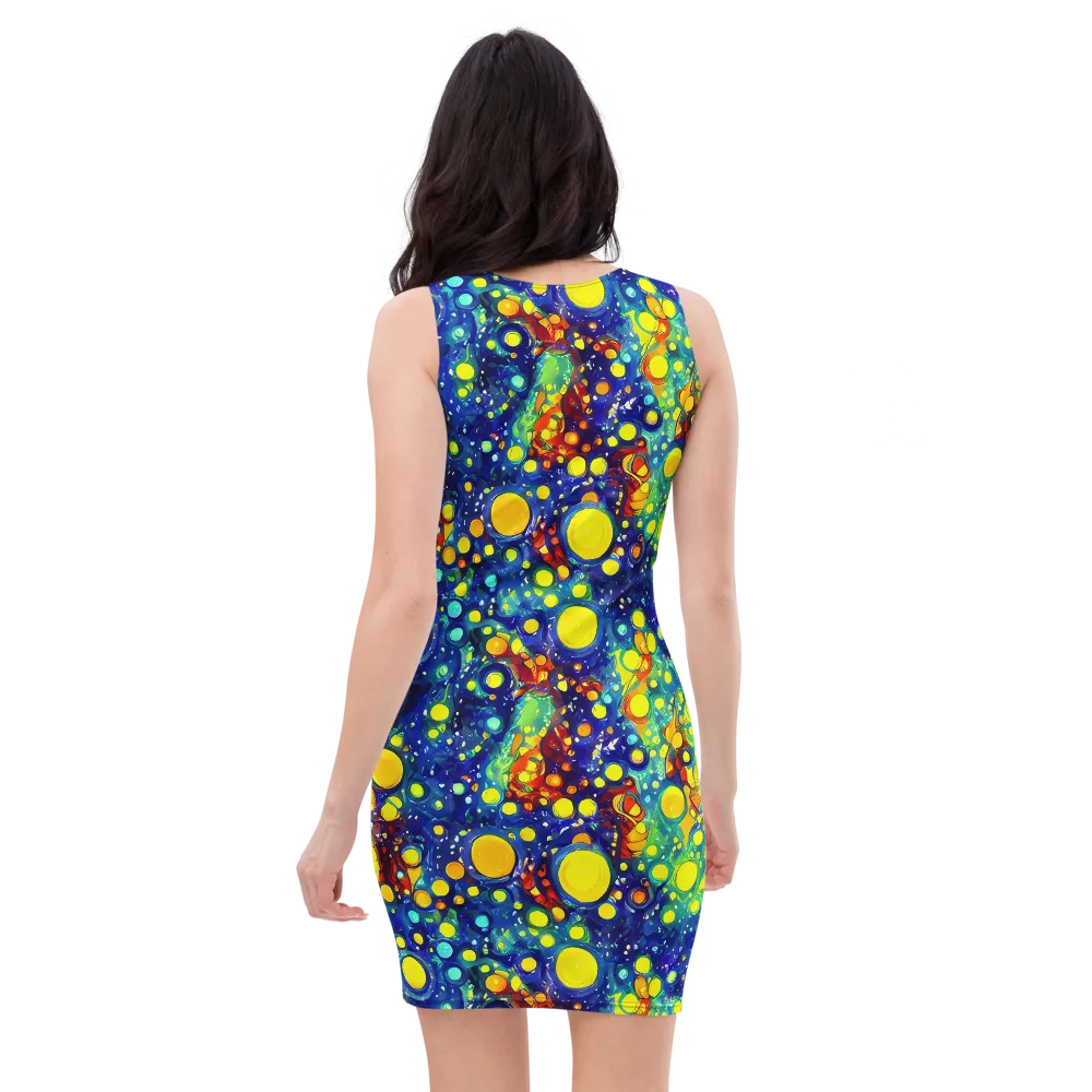 Midnight Bubbles on Bodycon Dress — Back
