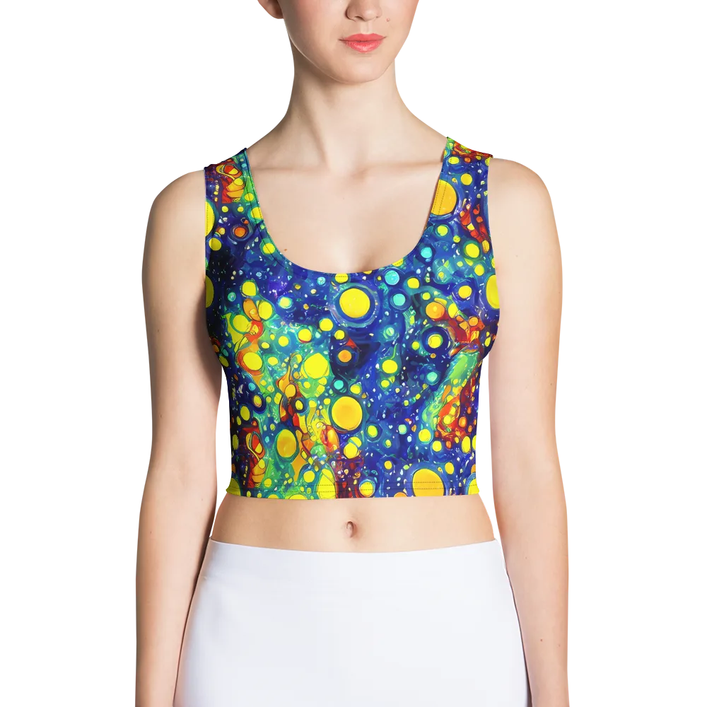 Midnight Bubbles on Crop Top — Front