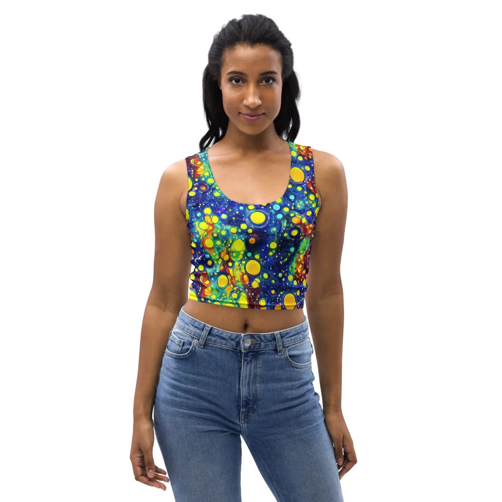 Midnight Bubbles on Crop Top — Front