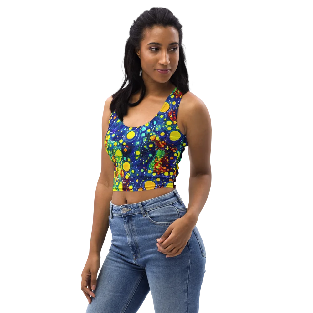Midnight Bubbles on Crop Top — Left Front