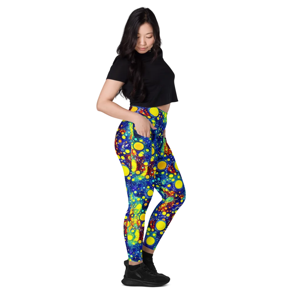 Midnight Bubbles on Leggings with Pockets — Right
