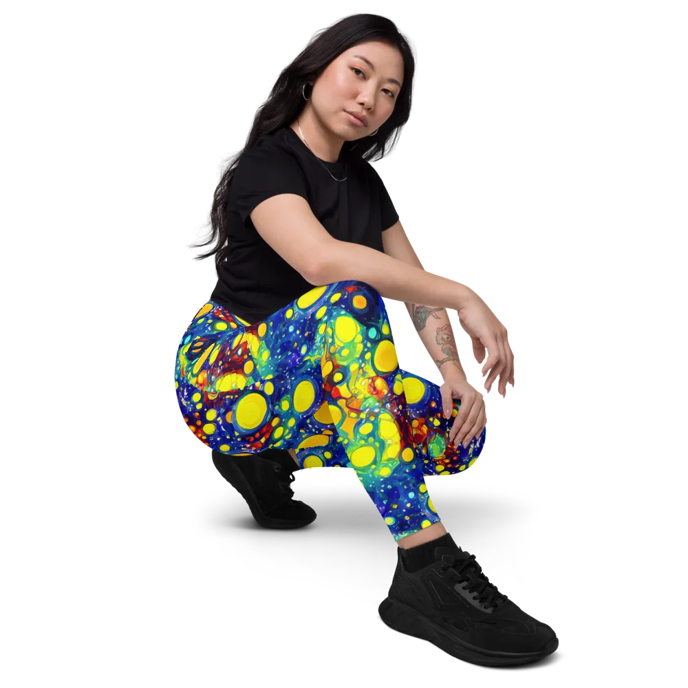 Midnight Bubbles on Leggings with Pockets — Right Front