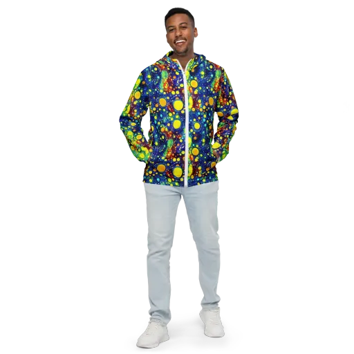 Midnight Bubbles on a Men's Windbreaker