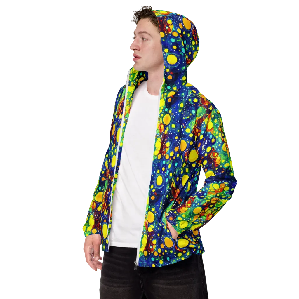 Midnight Bubbles on Men's Windbreaker — Left Front