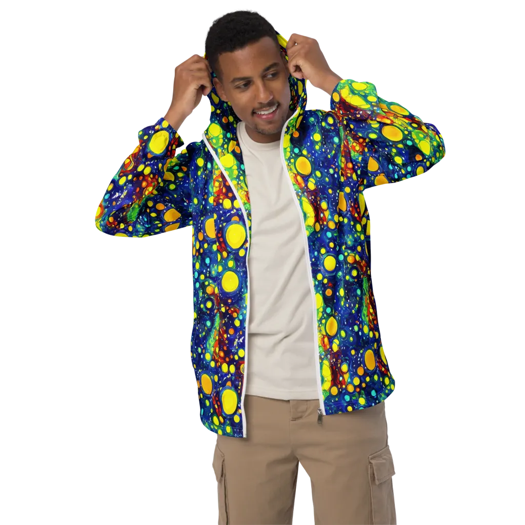 Midnight Bubbles on Men's Windbreaker — Front