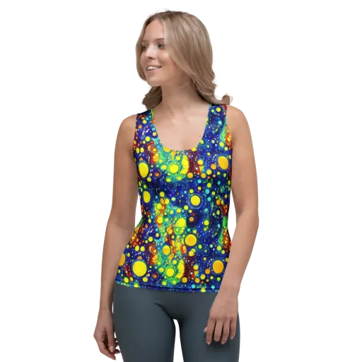 Midnight Bubbles on a Women's Tank Top