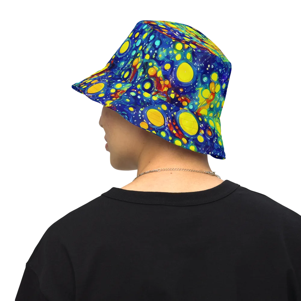 Midnight Bubbles on Reversible Bucket Hat — Back Inside