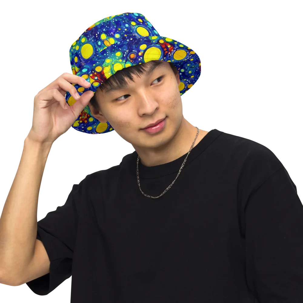 Midnight Bubbles on Reversible Bucket Hat — Front Inside