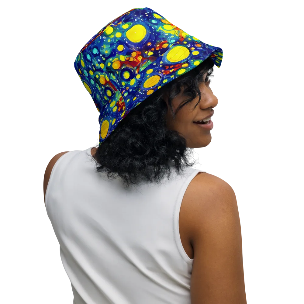 Midnight Bubbles on Reversible Bucket Hat — Right Outside